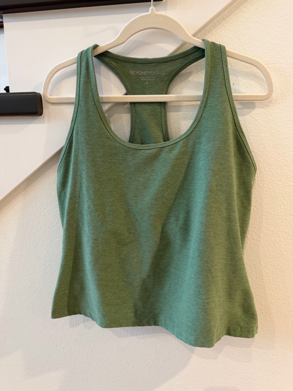 Beyond Yoga Heathered Olive Racerback Tank